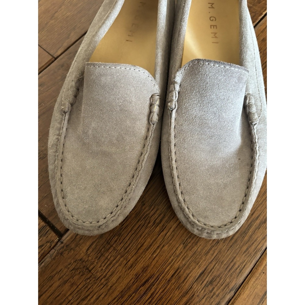 M.Gemi Felize Suede Mocassin Italian Leather Driving Shoe Women's 38 / 7.5 Gray - Picture 5 of 8